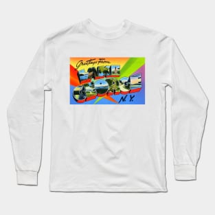 Greetings from Lake George, NY. - Vintage Large Letter Postcard Long Sleeve T-Shirt